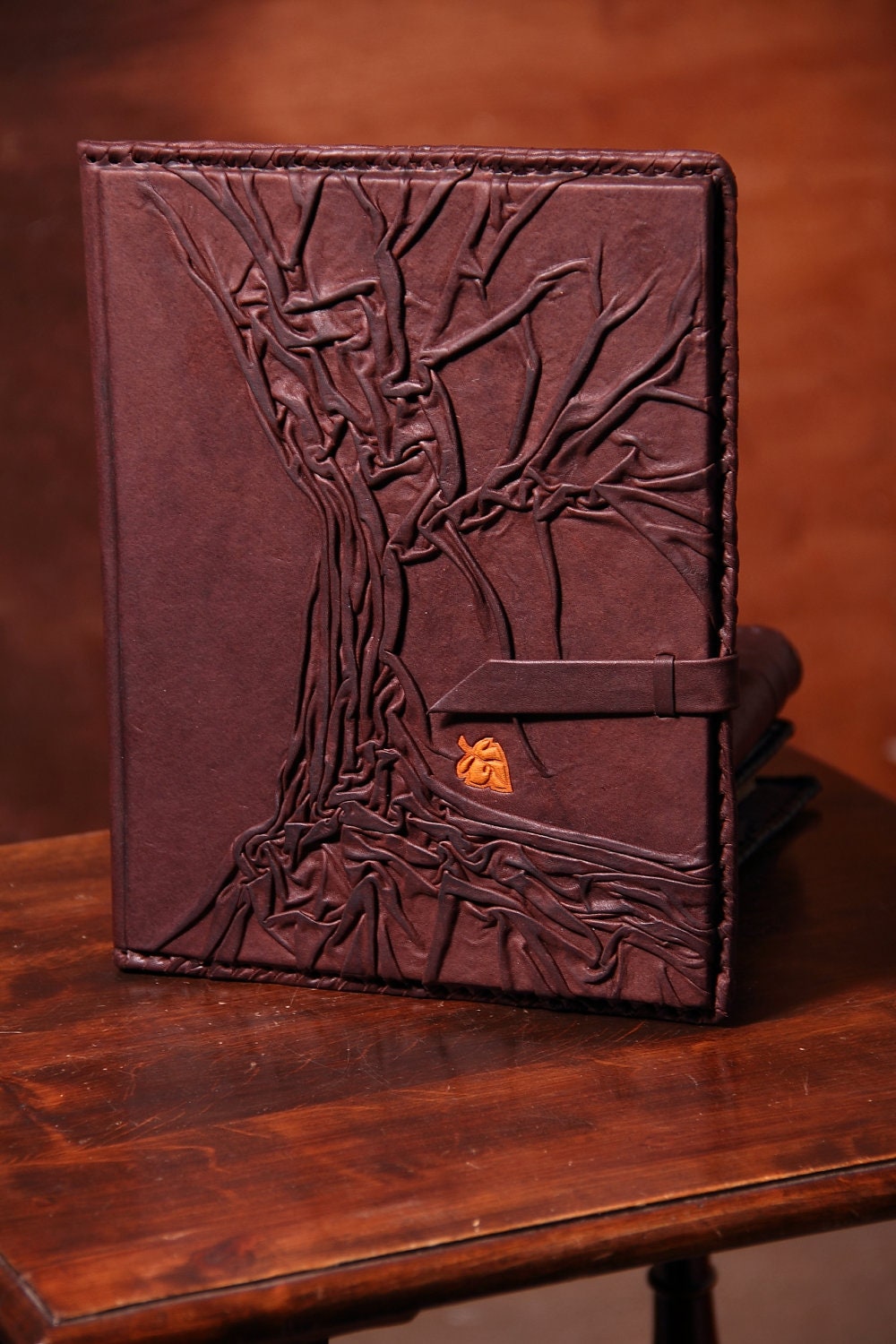 IPAD 2 3 4 Natural Handmade Leather Cover Case / Tree of Life / Journal