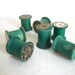 Vintage Green Wood Spools