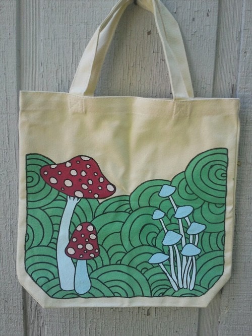 SALE Merry Mushroom organic tote