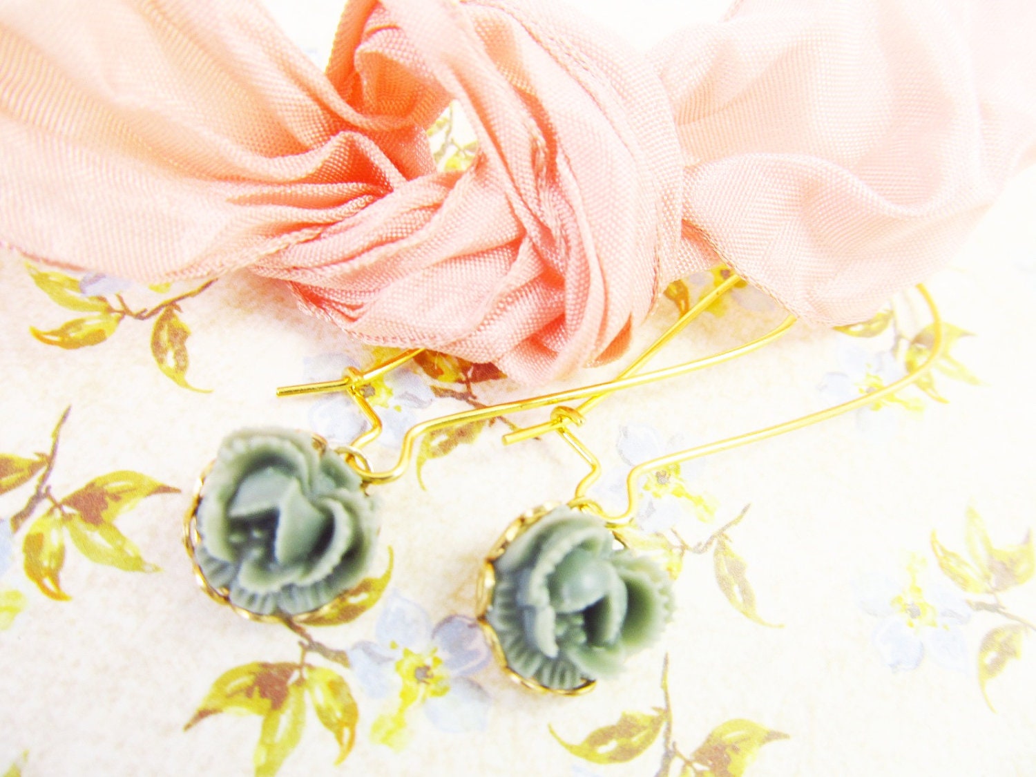 Lovely Rose LONG  Earrings