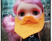 50% off BEARDED Lady Mustache Beard combo for Blythe doll Sunflower Yellow