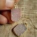 Gold Druzy Earrings Agate Drusy Quartz Tags