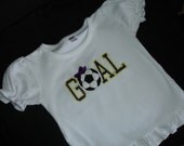 Girl/Boy Soccer Applique Monag Short Sleeve Shirt or Onesie