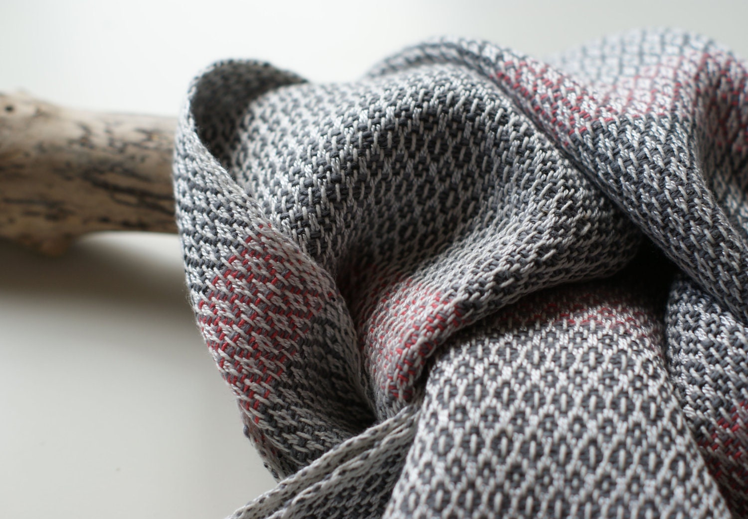 FREE POSTAGE - Handwoven Rosepath Allover Scarf with Hand Twisted Tassels