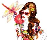 Watercolour Fashion Illustration 13"x16" print - Miss Moschino
