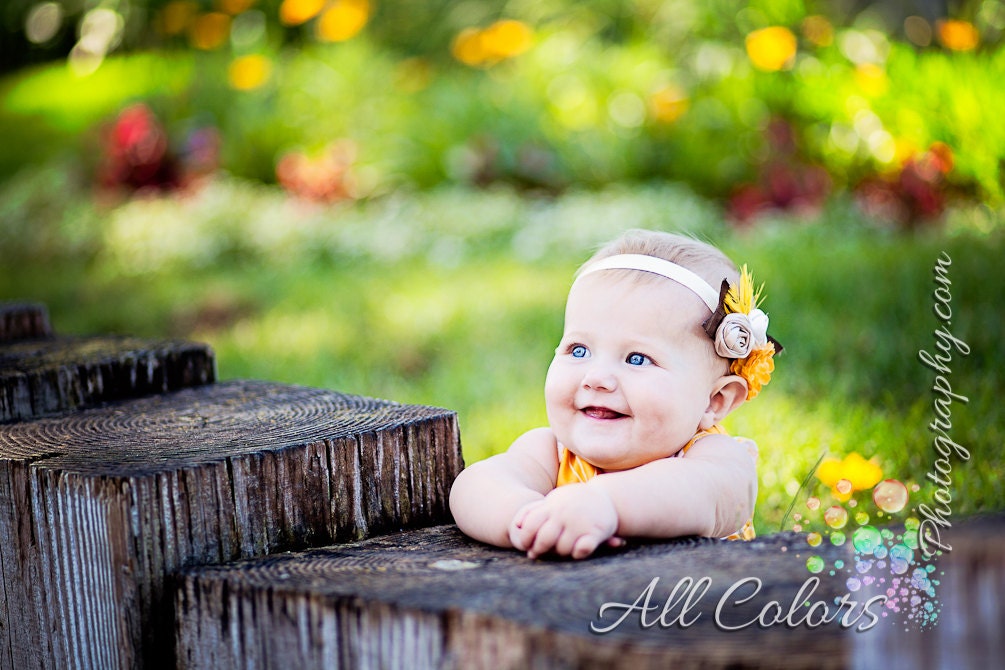 Beautiful Vintage Inspired Headband - Newborn Baby Girl Toddler Headband - Great Photo Prop