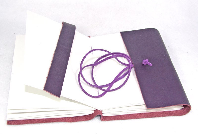 Purple Leather Journal with Inspirational Bookmark