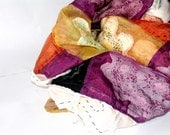 Curtain on the window, Curtain Victorian, CurtainVintage  Napkins, Napkins stowed in two layers, Patchwork, OOAK