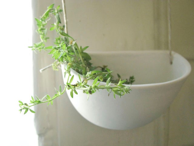 White Decor - Wabi Sabi - Graduated Hanging Porcelain Pots Trio