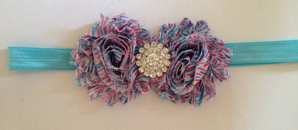 Pink and teal Zebra headband