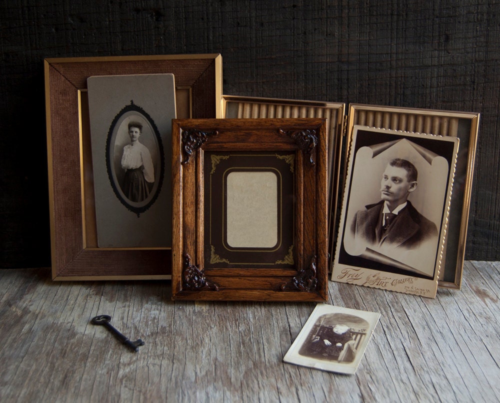 Vintage Frame Collection- Victorian Wood and Brass Metal