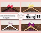 15% off Set of 11 Personalized Custom Bridal Hanger, Brides Hanger, Bride, Name Hanger, Wedding Hanger, Personalized Bridal Gift