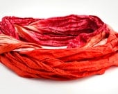 Womans Infinity Scarf Red colors Tocamade  Vintage Fabric...Traditional Pattern Woman the Rajastan  ro