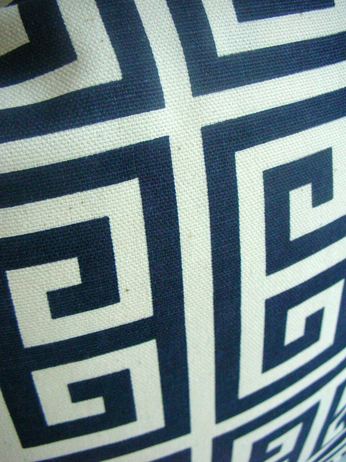 Navy Greek Key Decorative Pillow Cover -  Nautical Throw PIllow - Modern Classic - Hollywood Regency - Blue Ivory