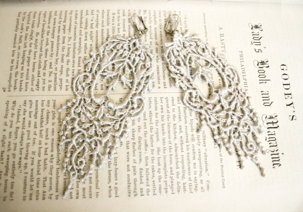 romantic lace earrings -JULIANA- silver gray