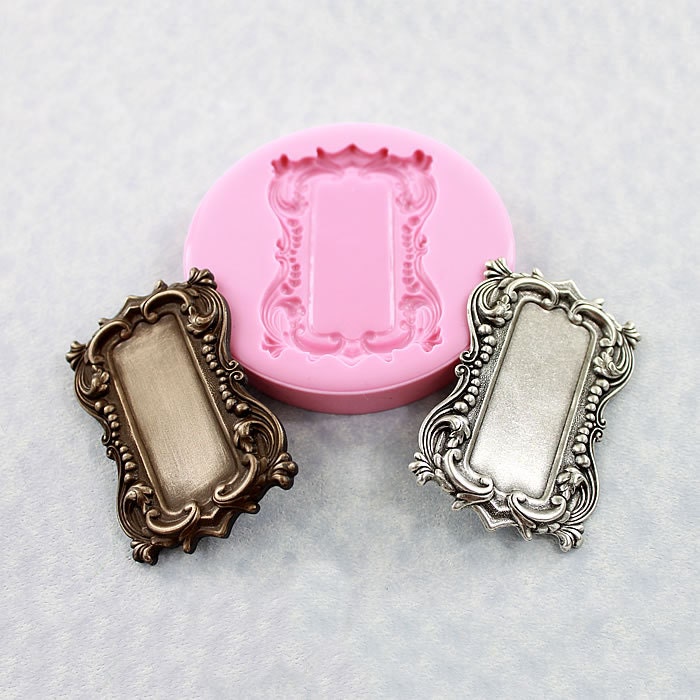 Ornate Frame Setting Mold Mould Flexible Silicone Resin Polymer Clay Chocolate Fondant (320)