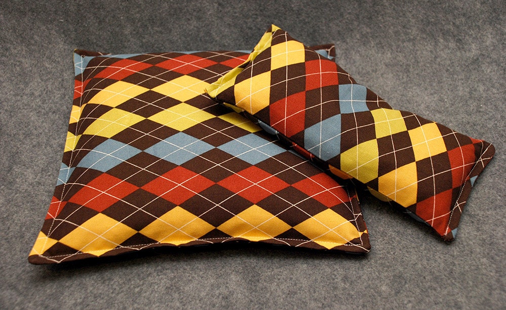 Corn Bag Microwaveable Heating Pad -- Argyle, Gift Set