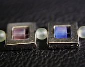 Pewter and Stained Glass Square Bracelet