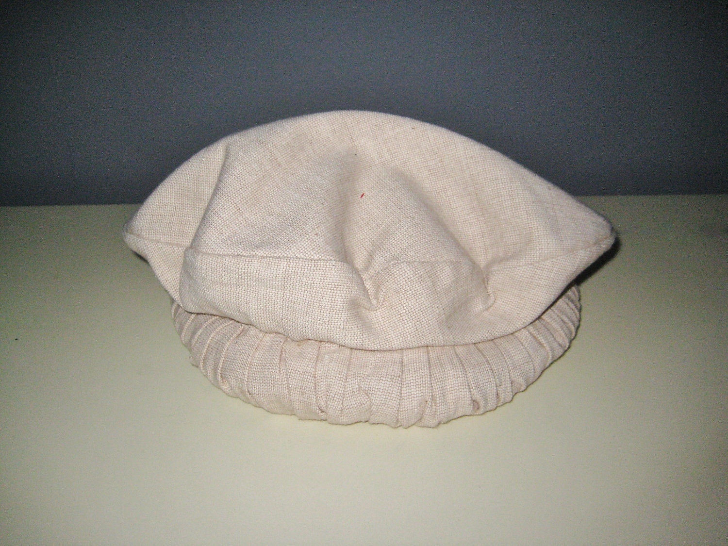 Vintage 70's Boho Floppy Linen Beret Made in Nepal