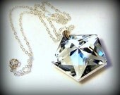 Celestial Crystal Star Pendant Sterling Silver Necklace