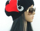 Winter Cloche Winter Beanie Tattoo Inspired Felted Hat For Adults Men Women Teens In Black