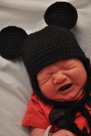 Custom Crochet Mouse Hat-Newborn-12months