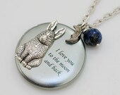 Bunny Love,Locket,Silver Locket,Rabbit,Bunny,Antique Locket,Woodland-I love you to the moon and back ,Bridesmaid Necklace,Wedding Necklace,