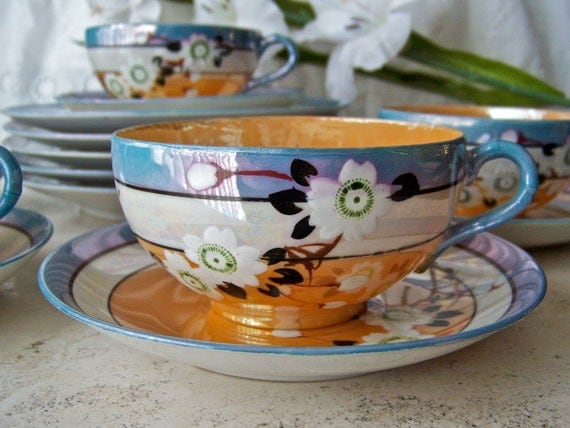 Vintage Lusterware Tea Service for Five