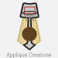 Basketball Tie...Embroidery Applique Design...Three sizes for multiple hoops...Item1561...INSTANT DOWNLOAD
