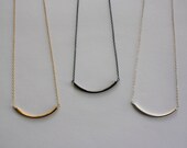 Curved Bar Necklace in Gold Fill, Oxidized Silver or Sterling Silver