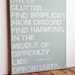 16X20 Canvas Sign - Out Of Clutter Find Simplicity, Decoration, Seafoam and Cream, Typography word art, Einstein Quote, Decoration, Gift