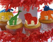 Fondant  Circus Animal Cupcake Toppers One Dozen