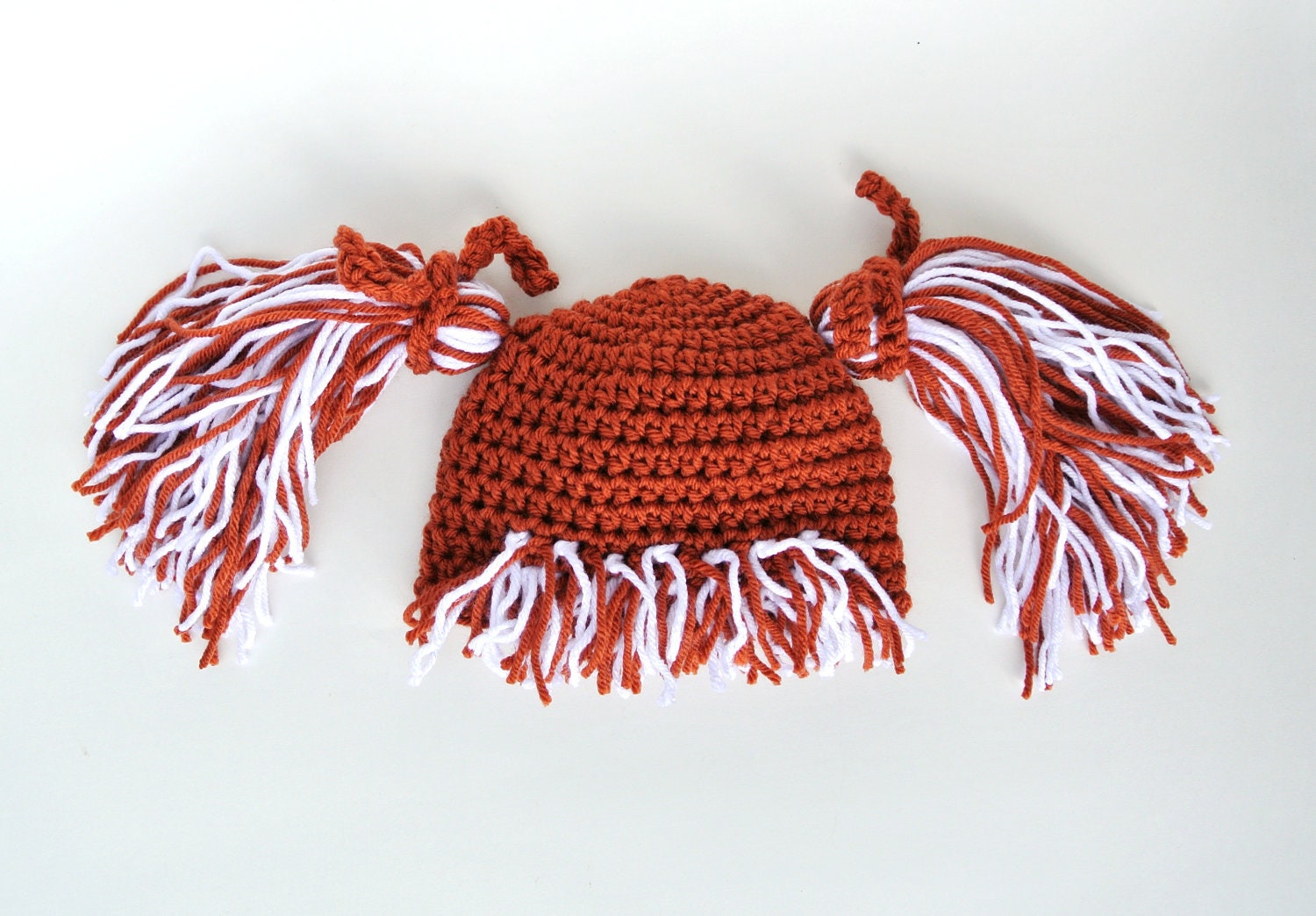 Wig Costume Texas Longhorns Fan- Burnt Orange & White or ANY Color- Sizes Adult to Infant