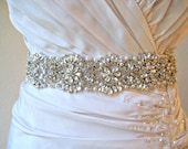 Bridal beaded swarovski crystal & pearl luxury sash.  DUCHESS