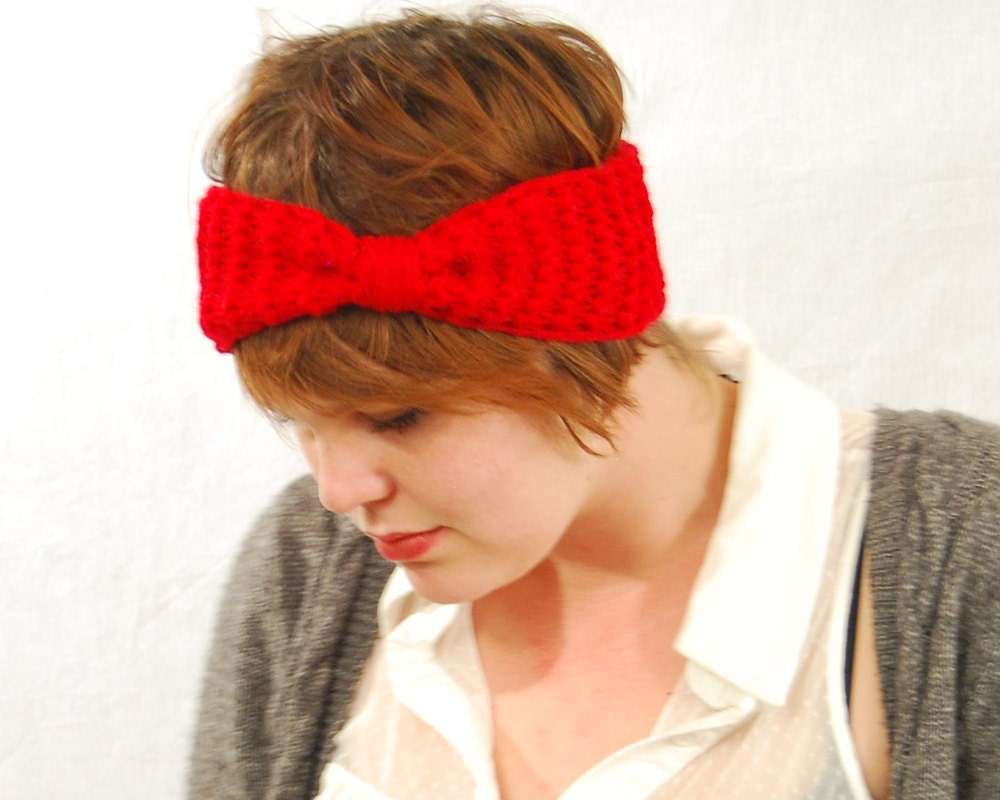 Knit Headband, Red