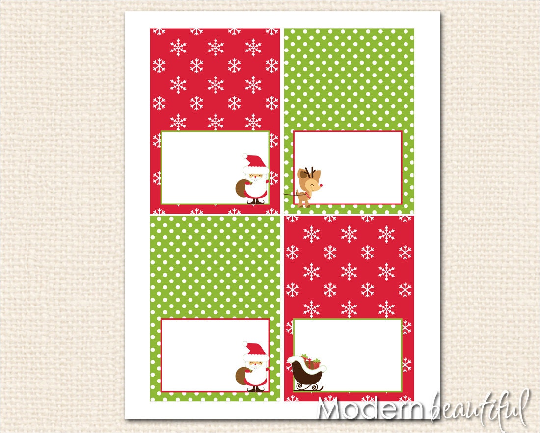 INSTANT DOWNLOAD Editable Christmas Table Food Labels Buffet Label Party Printable 50% OFF Santa and Reindeer Il_570xn