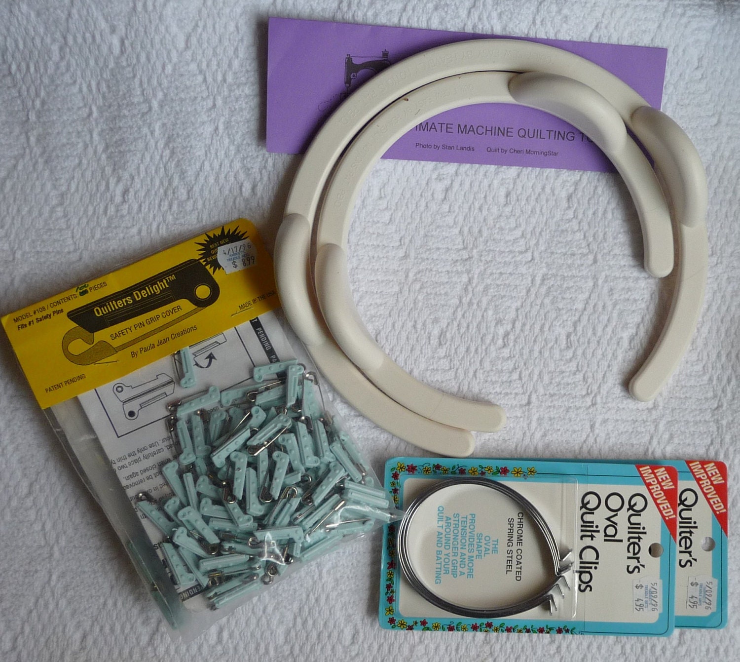 Machine Quilting Hoop, Oval Quilt Clips & Pins