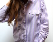 90s purple OXFORD vertical STRIPED preppy button up