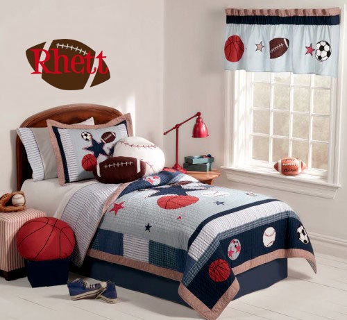Football Monogram - wall decals vinyl stickers phrase art kids room nursery name