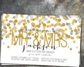 Glitz and Glamour Engagement Party or Anniversary Party invitations pdf file
