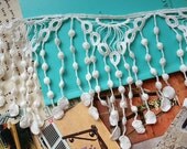 Off White Venice Cotton Lace Trim Teardrop Tassels Necklace Lace 4.7 Inches Wide 2 yards