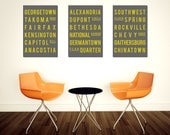 Washington D.C. Print Poster - Typography - City Map Art - Modern - Home Decor - Gray/Yellow Set of 3 - 12x18