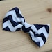 Navy and White Chevron Bow Tie for boys - Clip on