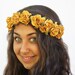 Rose Crown - Mustard Yellow Fall Fashion Flower Crown. Rose Headband, Autumn Wedding, Harvest, Late Summer, Boho Chic