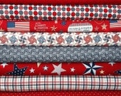 SALE Fat Quarter Bundle of Stars and Stripes by Deena Rutter for Riley Blake - 2 LEFT