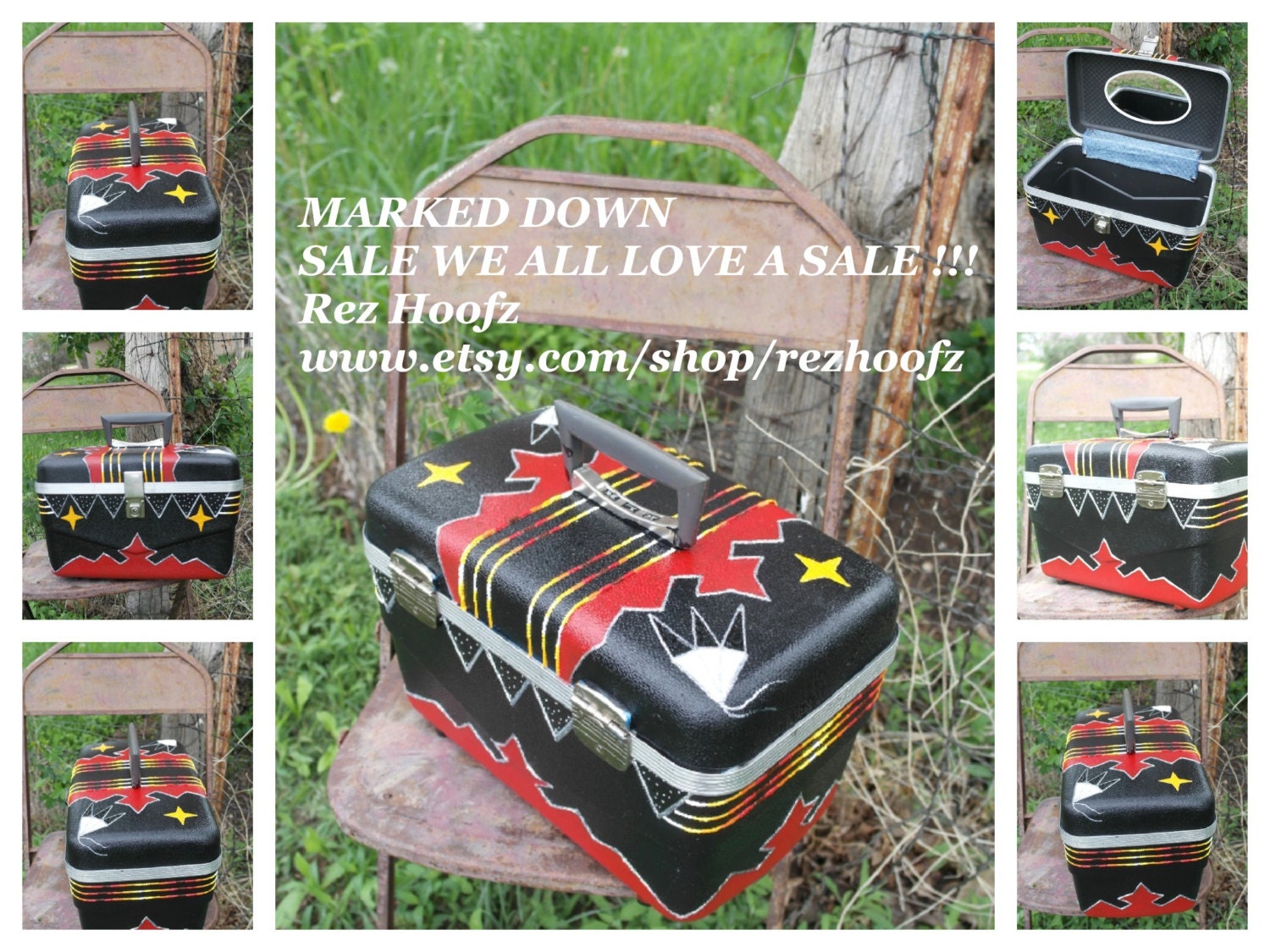 ON SALE Rez Hoofz Hand Painted Make up case