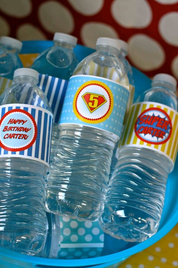 DIY Superhero Water Bottle Labels Il_570xn
