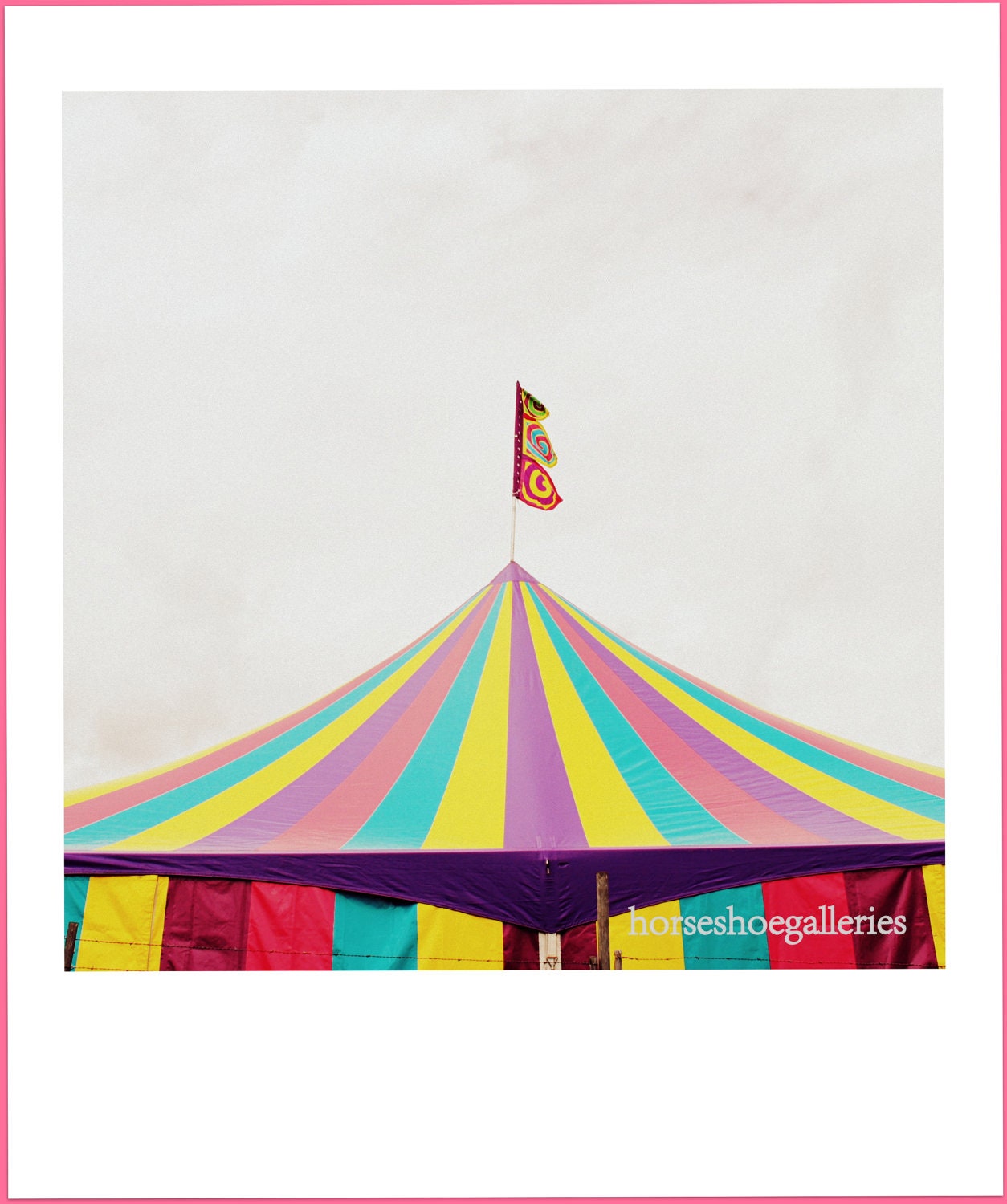 Circus Tent Colors County Fair Photography 8x10 Polaroid Bordering