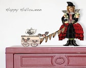 Halloween decoration steampunk paper doll cut out collage