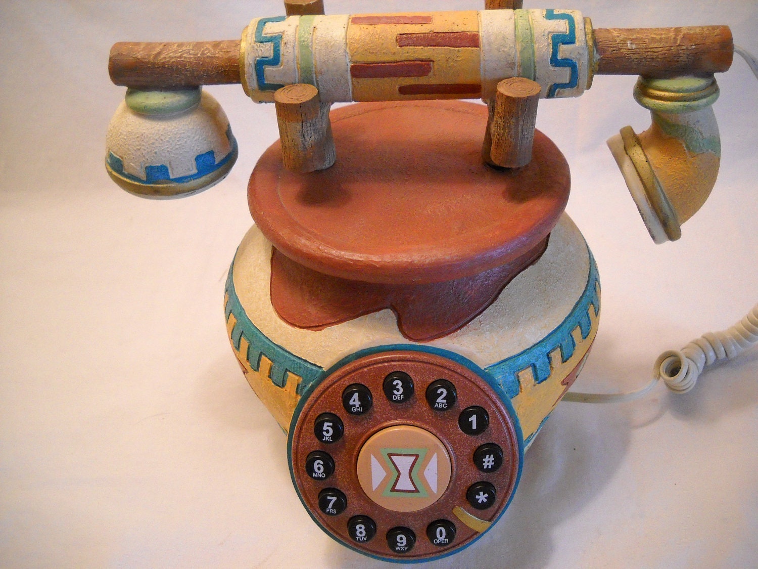 Vintage Southwestern Push Button Phone
